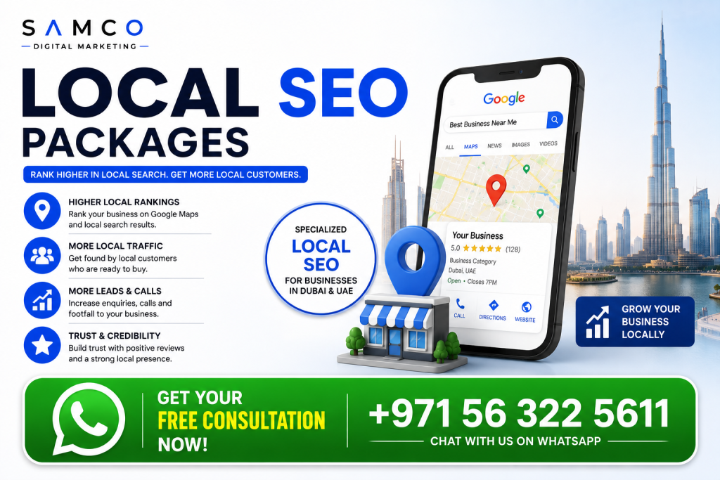 Local SEO Packages 15 August 20th, 2026 Local SEO packages Dubai for businesses looking to improve local search rankings
