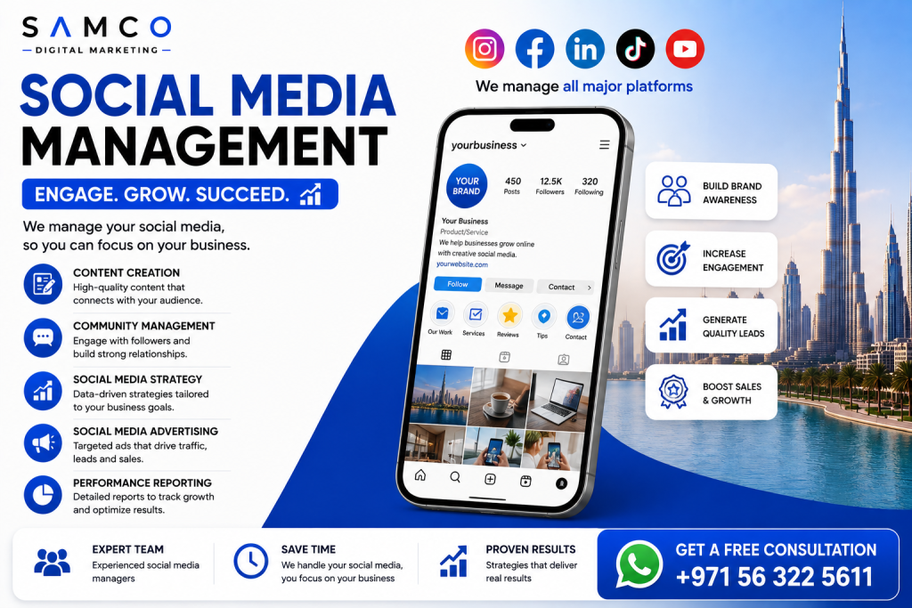 Social Media Management 15 August 21st, 2026 Social media management services in Dubai for business social media accounts